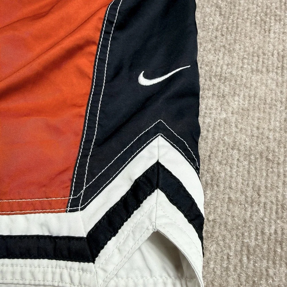 VTG Nike Y2K Swim‎ Trunks Shorts Mens XL Red Black Striped Mesh Lining Board
